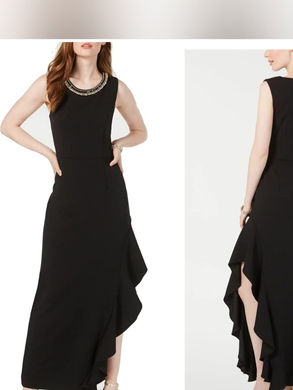 NWT CONNECTED APPAREL Petite Black Sheath Cocktail Dress